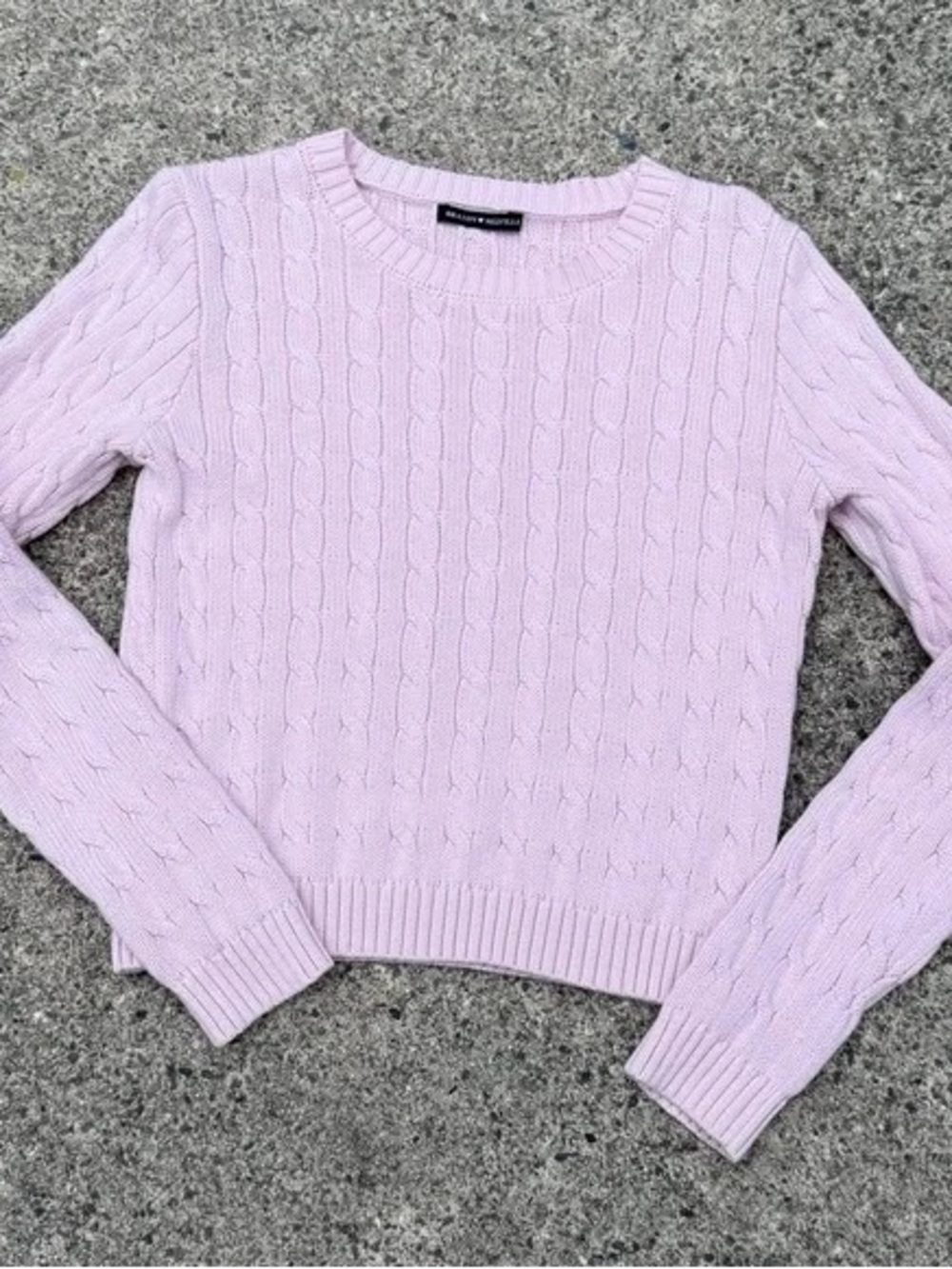 Women’s Lilac Cable Crewneck Sweater